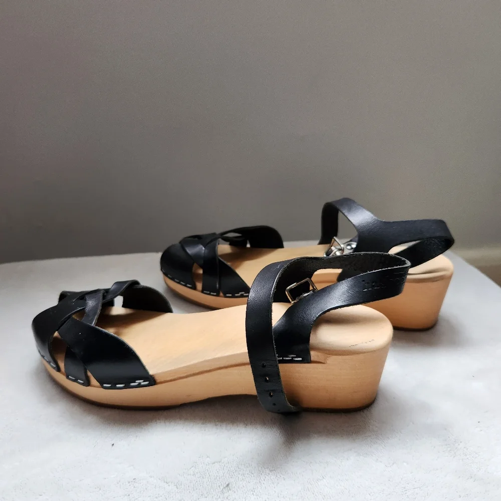 Swedish Hasbeens black leather clog size 36/6.5 - Picture 4 of 6